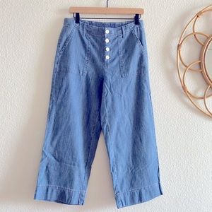 New J. Jill Button Front Wide Leg Ankle Pant